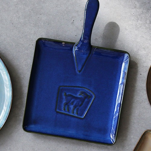 테이블코드까사무띠 이태리 쎄나 컬렉션 - 사각 후라이팬모양 접시 30cm 블루자체브랜드